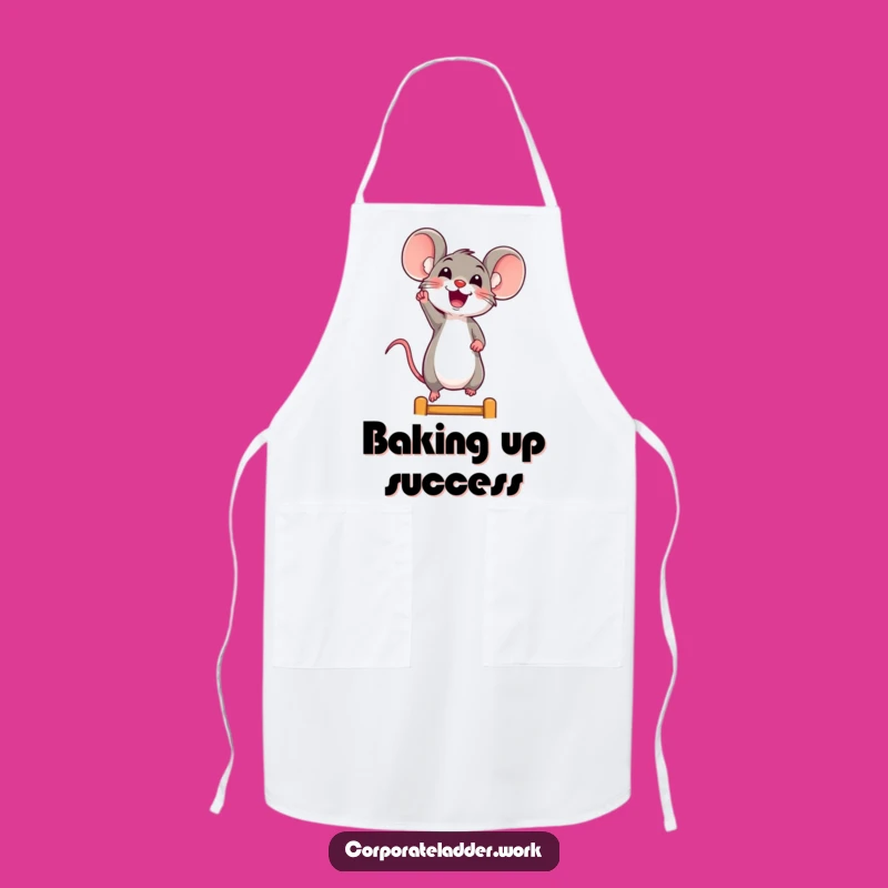 Funny Mouse Baker Apron: Cheerful Climber, Perfect Funny Gift for Cooks