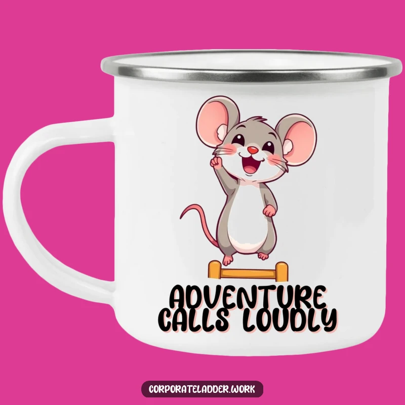 Funny Mouse Camp Mug: Cheerful Climber, Perfect Funny Gift for Outdoors