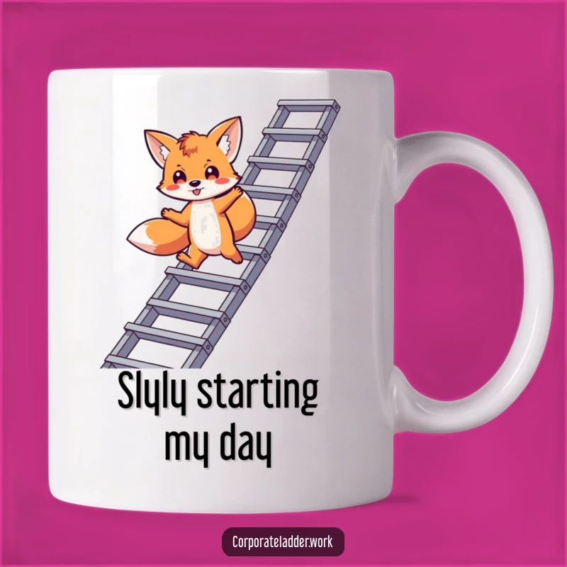 Funny Fox Agility Mug: Playful Climber, Perfect Funny Gift for Professionals