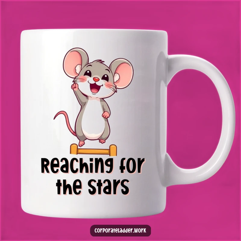Funny Mouse Joy Mug: Cheerful Climber, Perfect Funny Gift for Optimists