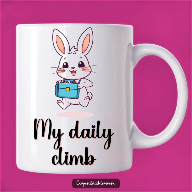 Funny Bunny Briefcase Mug - Energetic Hop, Perfect Gift for Ambitious Souls