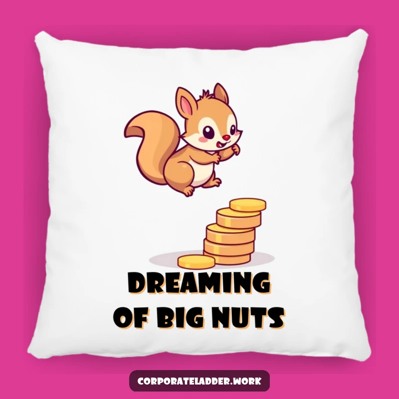 Funny Squirrel Comfort Pillow: Determined Climber, Perfect Funny Gift Cozy Goals