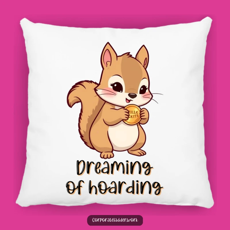 Funny Squirrel Coin Pillow - Cozy Cache of Humor, Adorable Funny Gift
