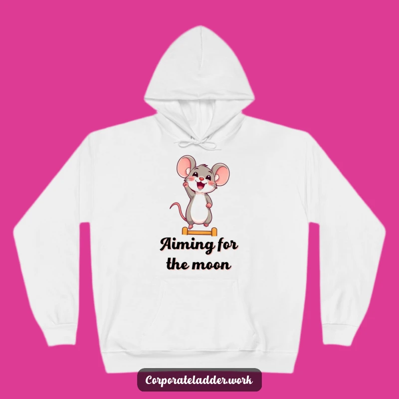 Funny Mouse Cozy Hoodie: Cheerful Climber, Perfect Funny Gift for Comfort