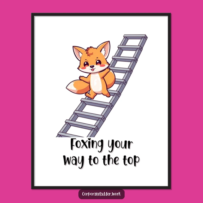 Free Printable Fox Corporate Ladder Wall Art - Funny Motivational Downloadable Decor!