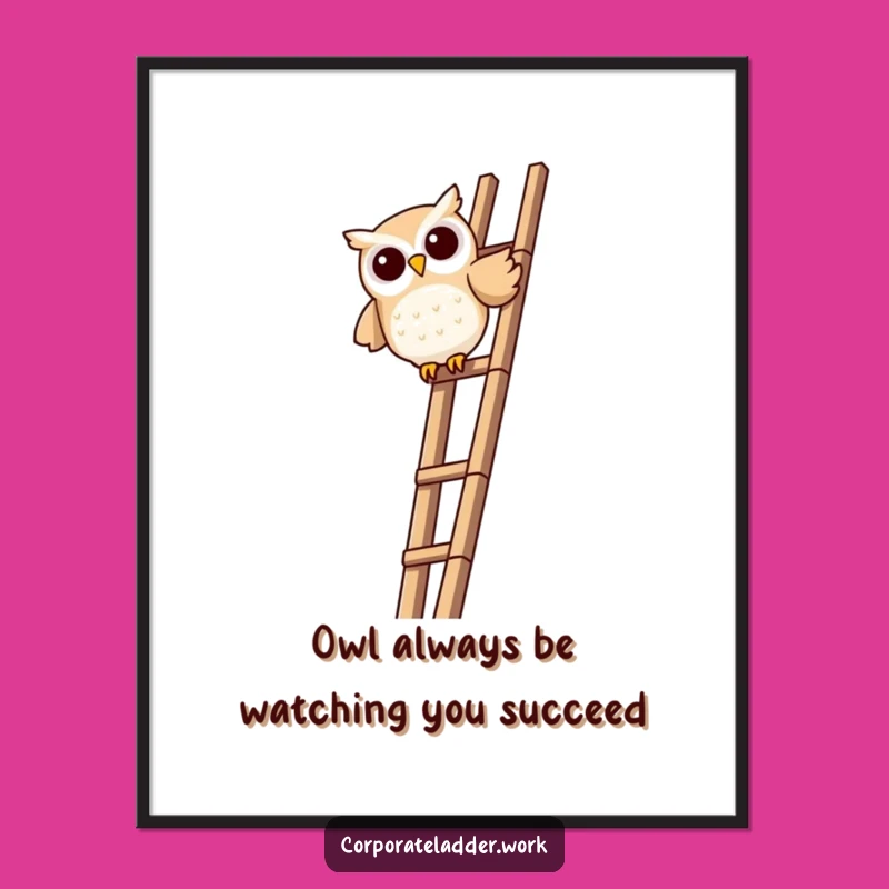 Free Printable Owl Top Ladder Wall Art - Wise Funny Motivational Downloadable Decor!