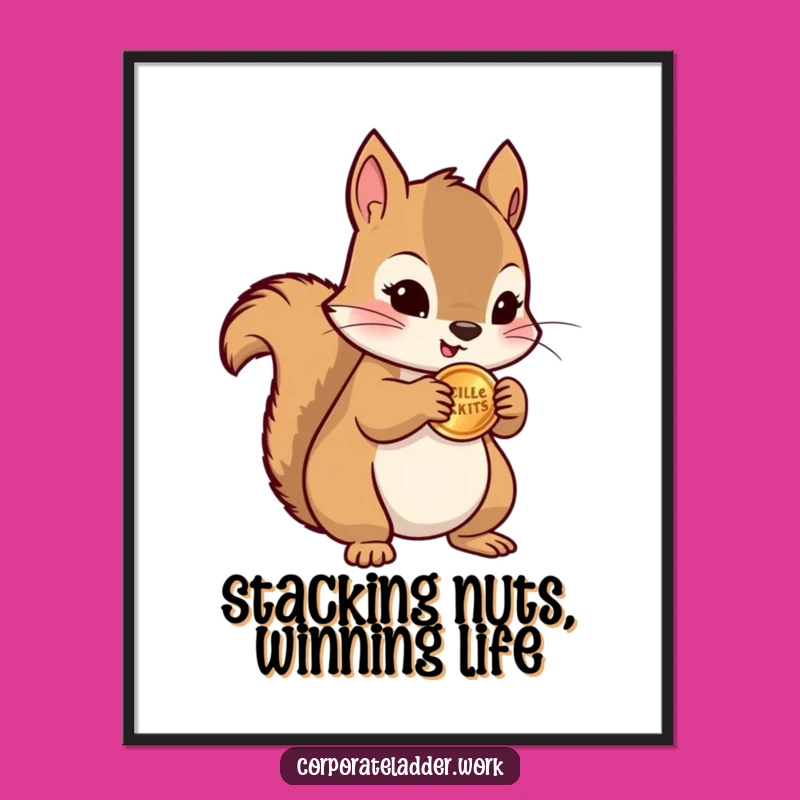 Funny Free Printable Wall Art: Squirrel with Coins for a Humorous Home