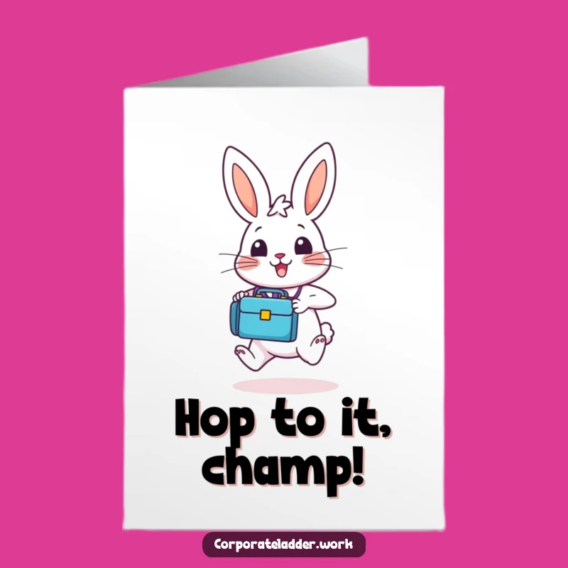 Free Printable Congratulations Card: Bunny with Briefcase for Your Amazing Success!