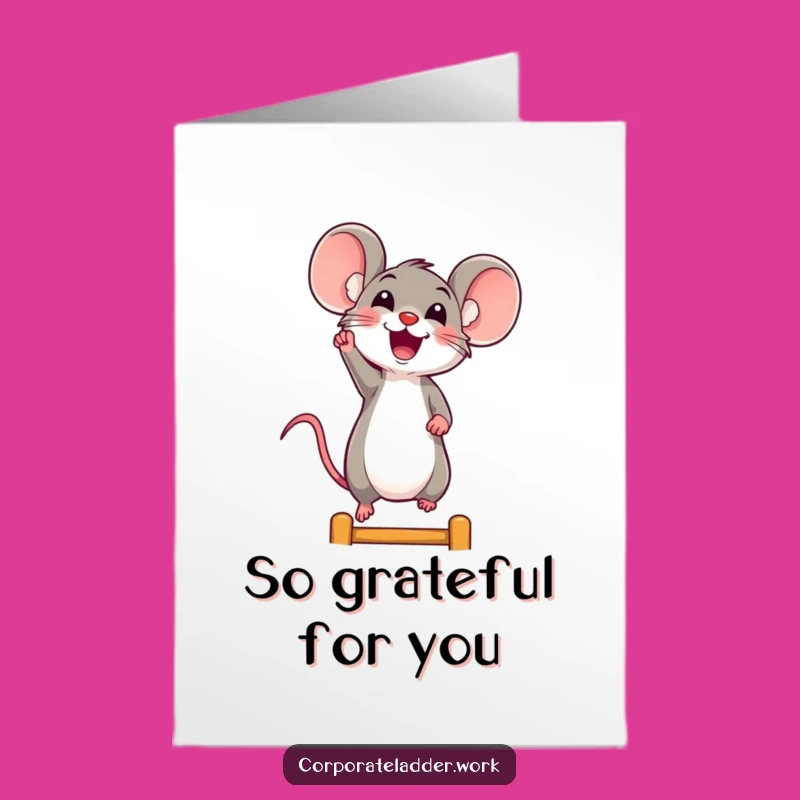 Free Printable Mouse Ladder Thank You Card - Cheerful Funny Downloadable Gift!