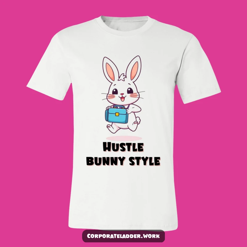 Funny Bunny Briefcase T-Shirt - Hopping to Success, Hilarious Gift Idea